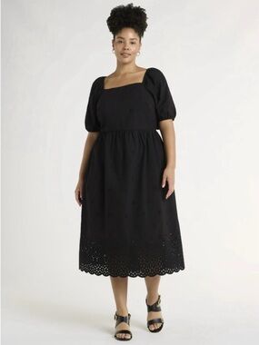 Time and Tru Eyelet Midi Dress